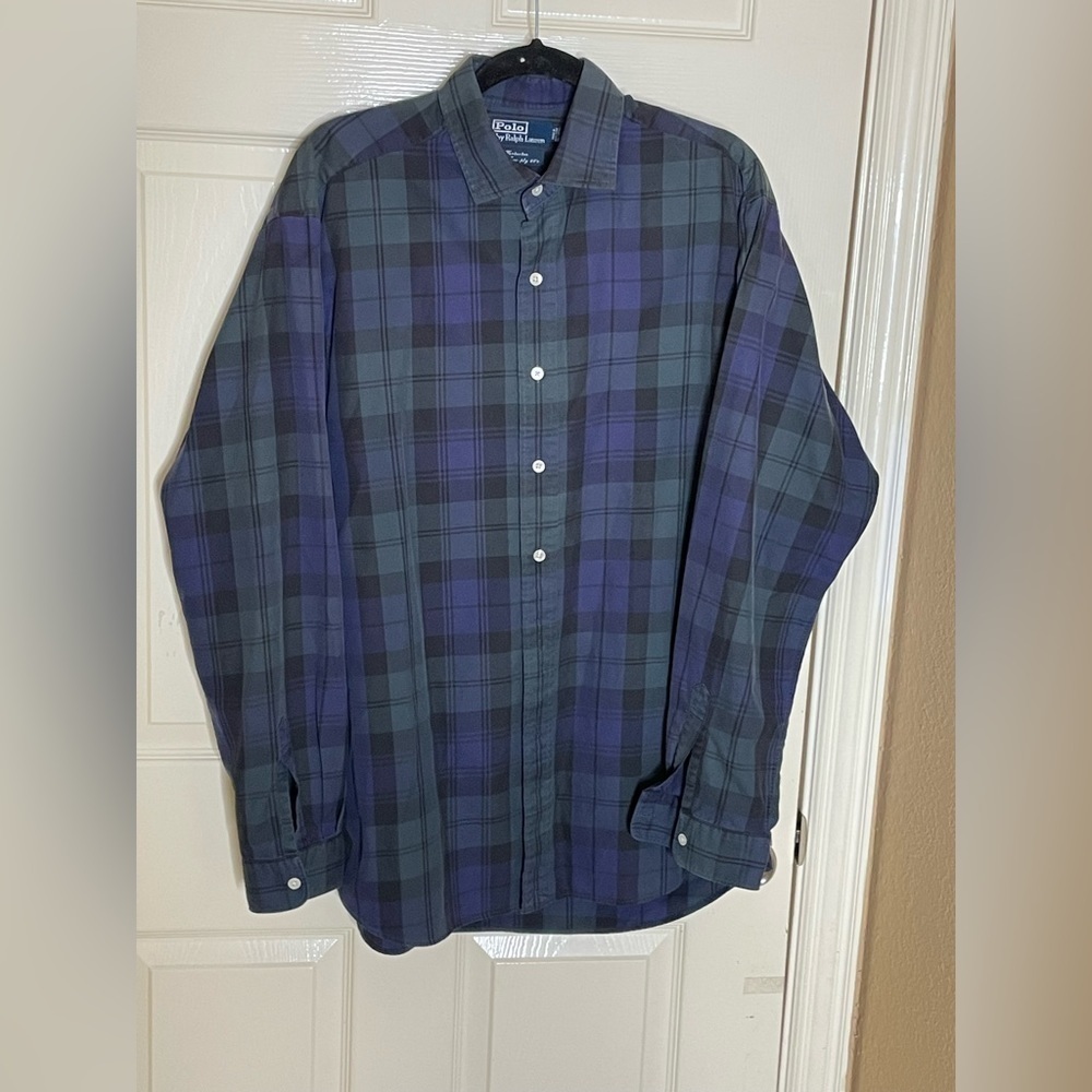 Polo Ralph Lauren Plaid Button Down Size Medium Vintage - Picture 8 of 11